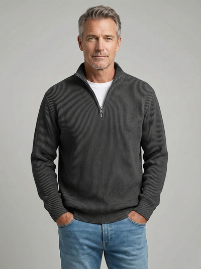 Étienne™ | Pull Demi-Zip en Maille Structurée