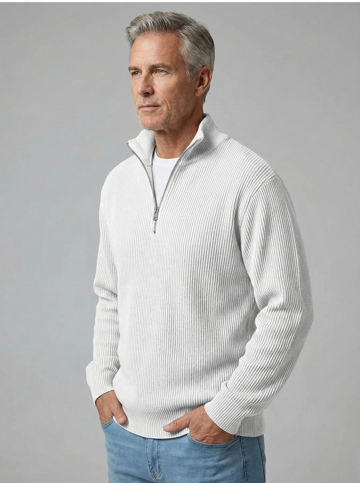 Étienne™ | Pull Demi-Zip en Maille Structurée