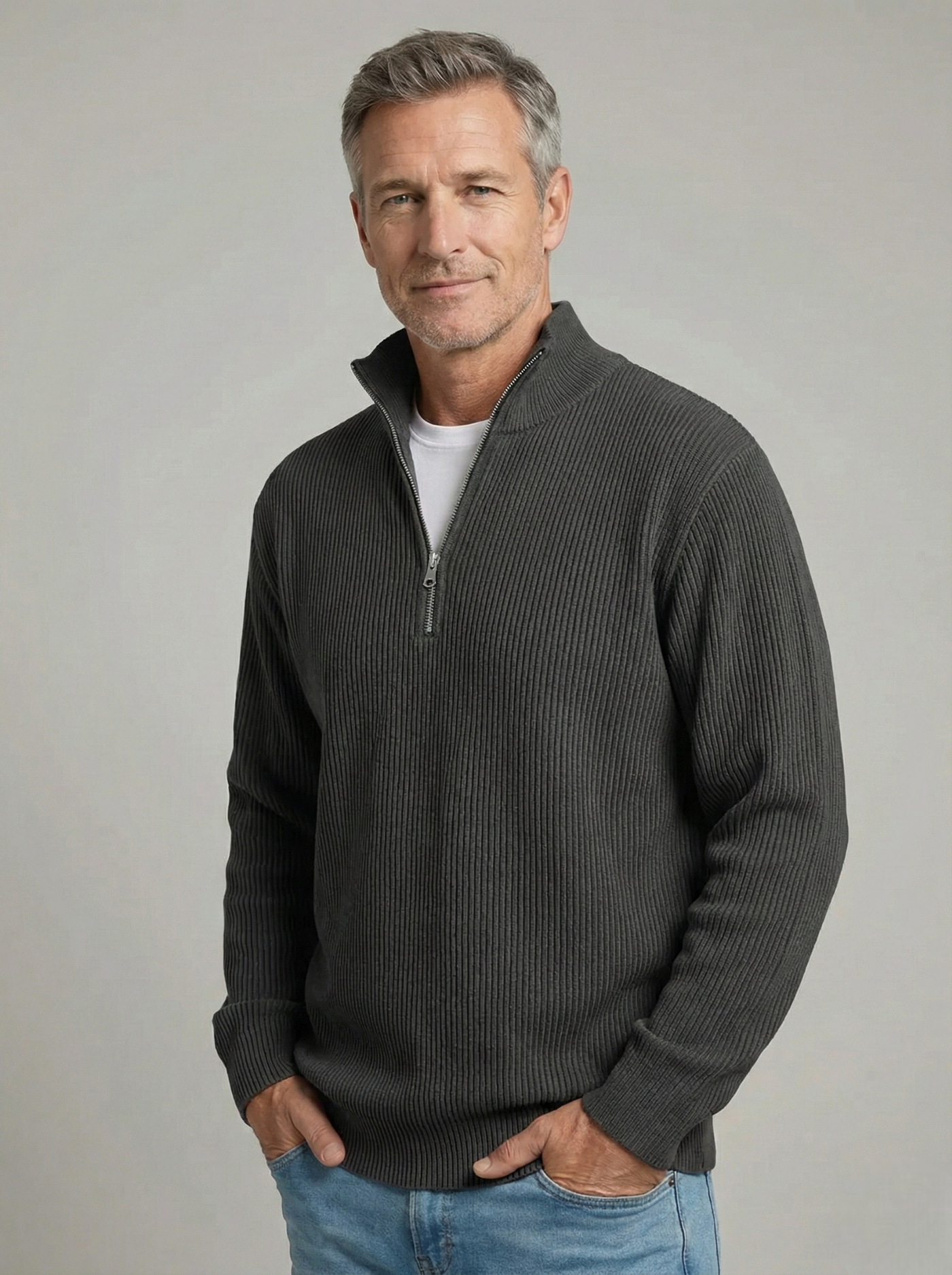 Étienne™ | Pull Demi-Zip en Maille Structurée