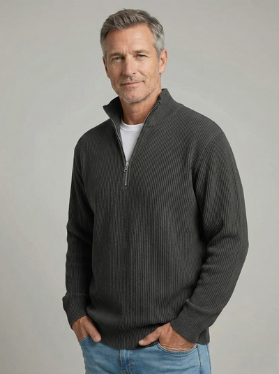 Étienne™ | Pull Demi-Zip en Maille Structurée