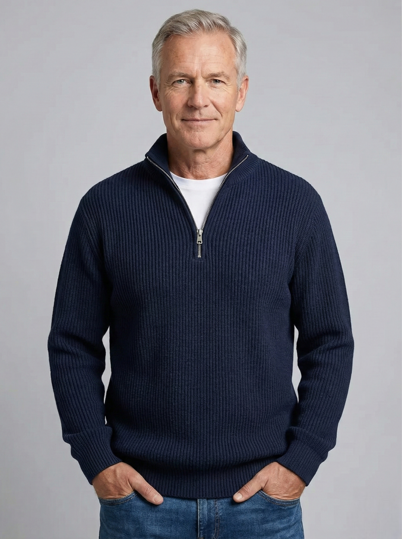 Étienne™ | Pull Demi-Zip en Maille Structurée